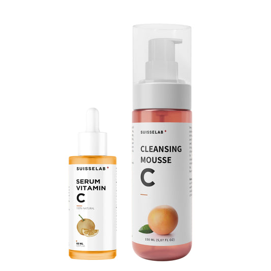 Daily routine: face serum to vitamin C + face cleansing